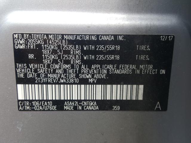 Photo 9 VIN: 2T3YFREV7JW433810 - TOYOTA RAV4 LIMIT 