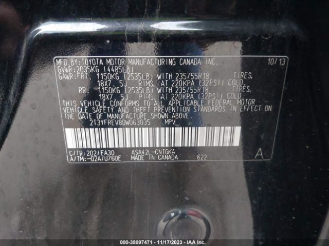 Photo 8 VIN: 2T3YFREV8DW063035 - TOYOTA RAV4 