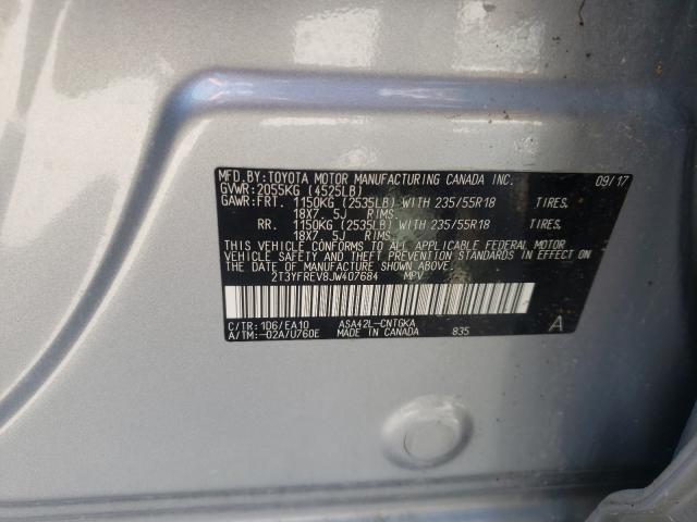 Photo 9 VIN: 2T3YFREV8JW407684 - TOYOTA RAV4 LIMIT 