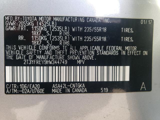 Photo 9 VIN: 2T3YFREV9HW344749 - TOYOTA RAV4 LIMIT 