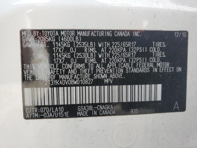 Photo 12 VIN: 2T3YK4DV0BW010827 - TOYOTA RAV4 LIMIT 