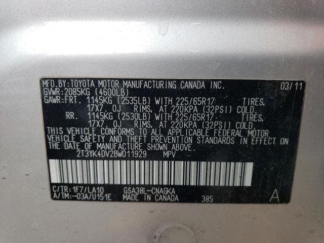 Photo 11 VIN: 2T3YK4DV2BW011929 - TOYOTA RAV4 LIMIT 