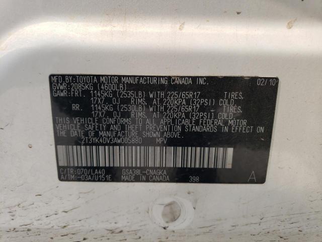 Photo 12 VIN: 2T3YK4DV3AW005880 - TOYOTA RAV4 LIMIT 