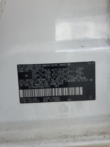 Photo 12 VIN: 2T3YK4DV3CW017823 - TOYOTA RAV4 LIMIT 