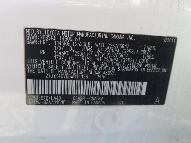 Photo 9 VIN: 2T3YK4DV6BW011156 - TOYOTA RAV4 LIMIT 