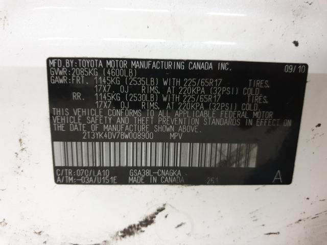 Photo 9 VIN: 2T3YK4DV7BW008900 - TOYOTA RAV4 LIMIT 