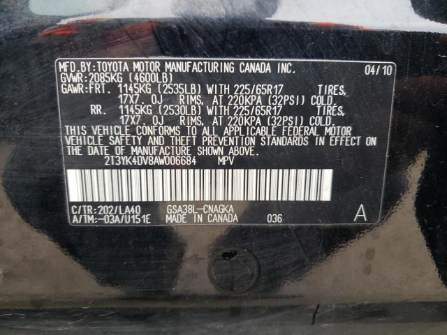 Photo 12 VIN: 2T3YK4DV8AW006684 - TOYOTA RAV4 