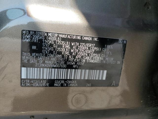 Photo 12 VIN: 2T3YK4DV8AW007690 - TOYOTA RAV4 LIMIT 