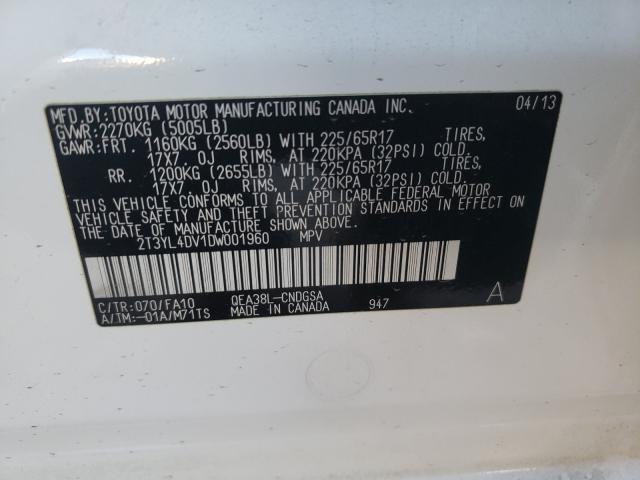 Photo 9 VIN: 2T3YL4DV1DW001960 - TOYOTA RAV4 EV 