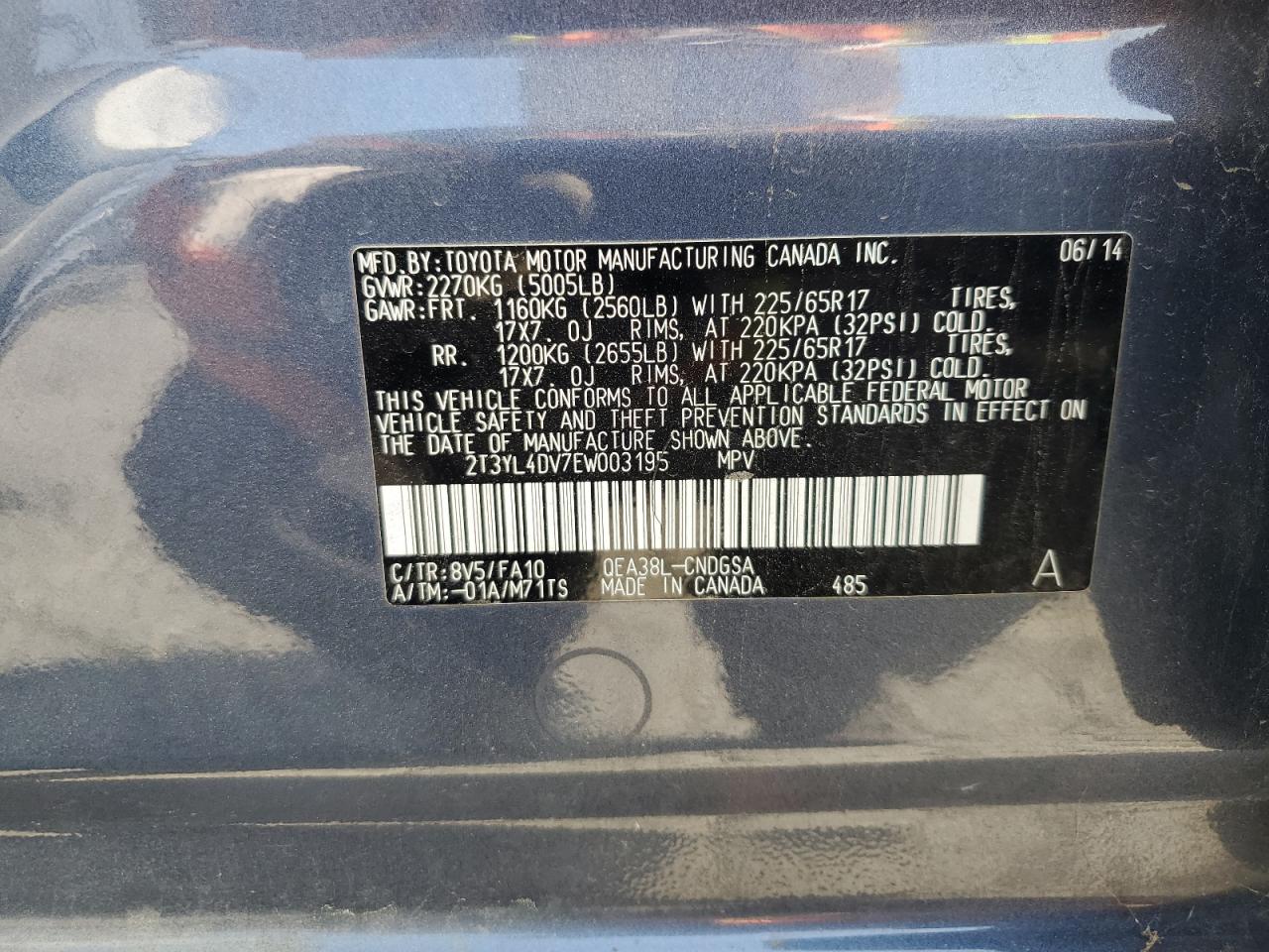 Photo 11 VIN: 2T3YL4DV7EW003195 - TOYOTA RAV 4 