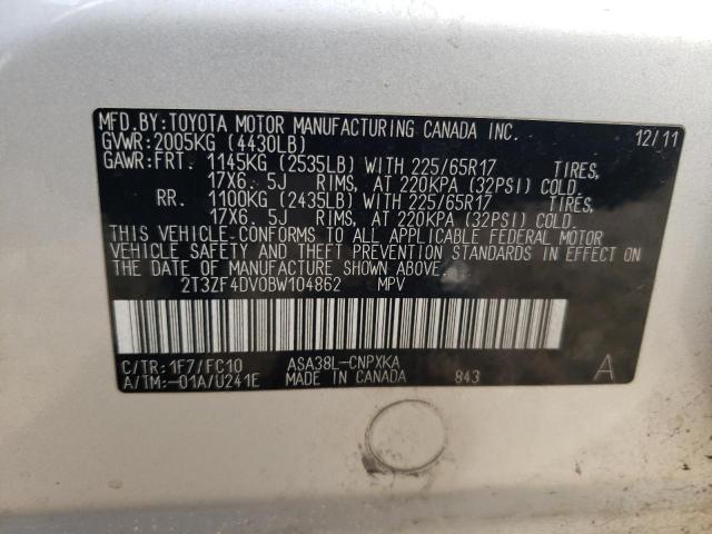 Photo 12 VIN: 2T3ZF4DV0BW104862 - TOYOTA RAV4 LIMIT 