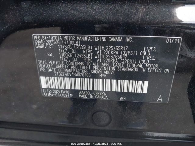 Photo 8 VIN: 2T3ZF4DV1BW070186 - TOYOTA RAV4 