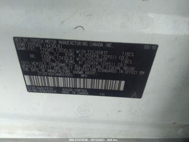 Photo 8 VIN: 2T3ZF4DV3AW051055 - TOYOTA RAV4 