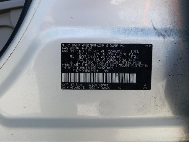 Photo 9 VIN: 2T3ZF4DV4BW074099 - TOYOTA RAV4 