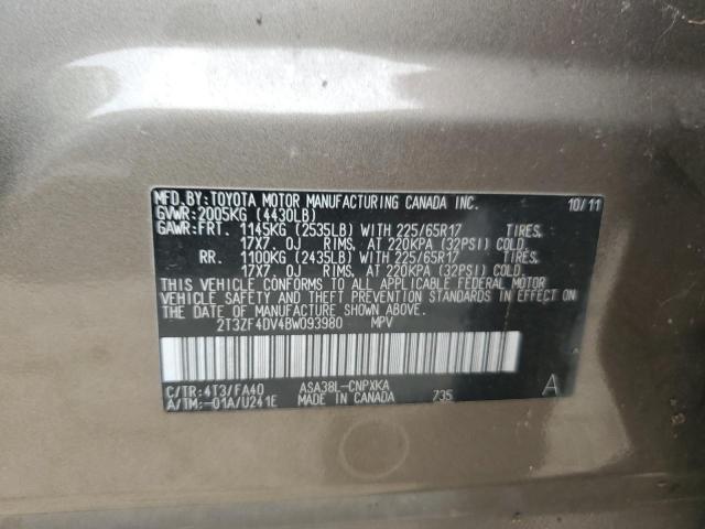 Photo 12 VIN: 2T3ZF4DV4BW093980 - TOYOTA RAV4 