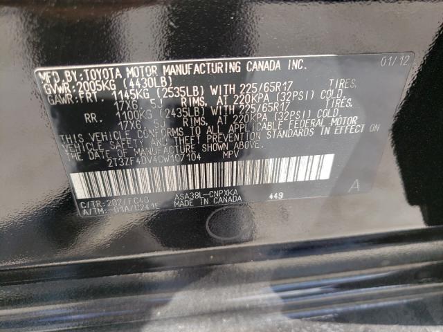 Photo 9 VIN: 2T3ZF4DV4CW107104 - TOYOTA RAV4 