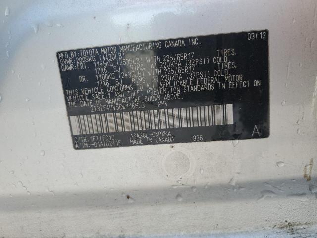 Photo 11 VIN: 2T3ZF4DV5CW116653 - TOYOTA RAV4 