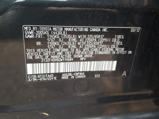 Photo 9 VIN: 2T3ZF4DV6CW114684 - TOYOTA RAV4 