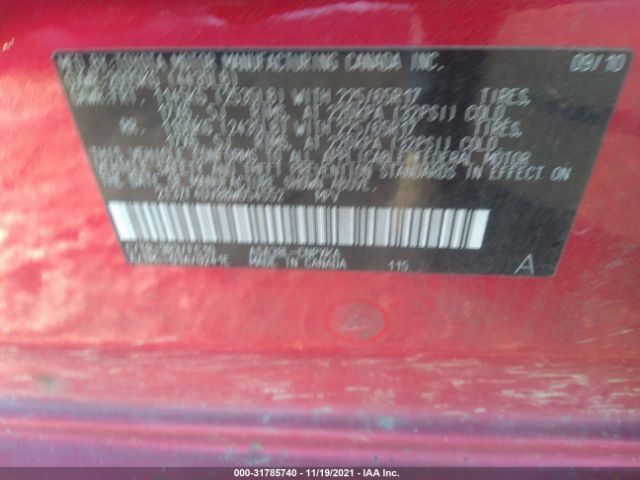 Photo 8 VIN: 2T3ZF4DV8BW054552 - TOYOTA RAV4 