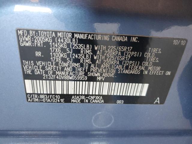 Photo 12 VIN: 2T3ZF4DV8BW059959 - TOYOTA RAV4 