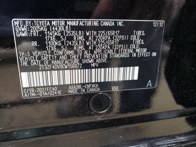 Photo 12 VIN: 2T3ZF4DV9CW156072 - TOYOTA RAV4 