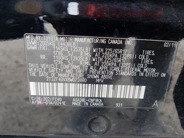 Photo 9 VIN: 2T3ZF4DVXBW073880 - TOYOTA RAV4 