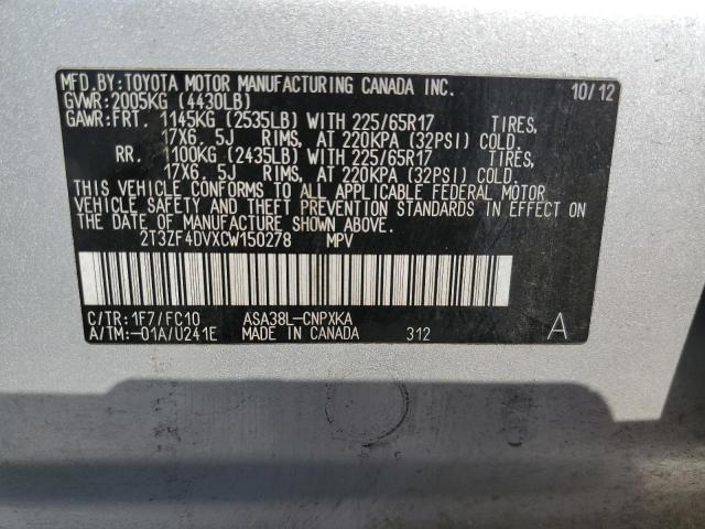 Photo 9 VIN: 2T3ZF4DVXCW150278 - TOYOTA RAV4 