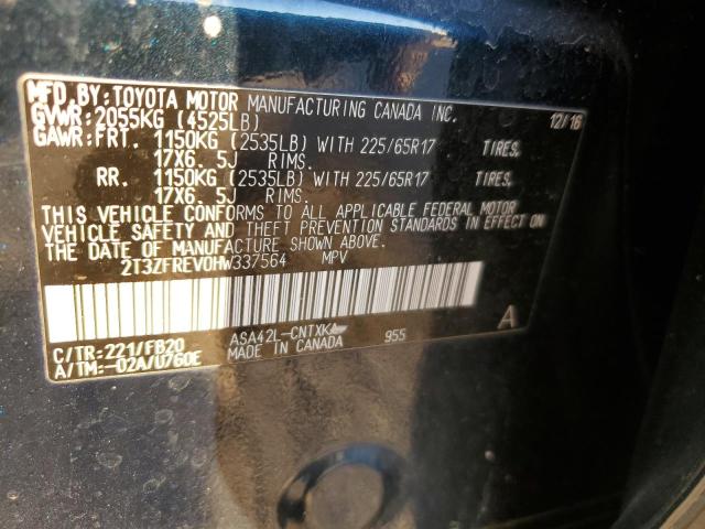 Photo 12 VIN: 2T3ZFREV0HW337564 - TOYOTA RAV4 LE 