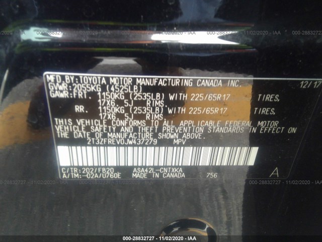 Photo 8 VIN: 2T3ZFREV0JW437279 - TOYOTA RAV4 