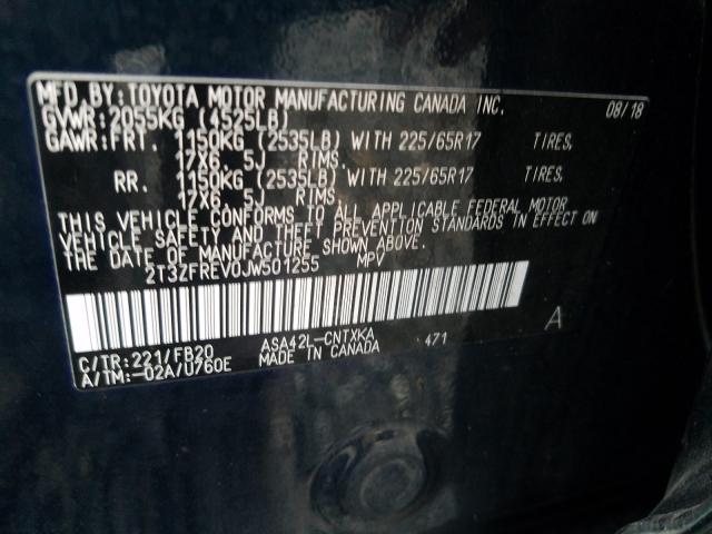 Photo 9 VIN: 2T3ZFREV0JW501255 - TOYOTA RAV4 LE 