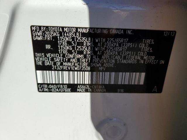 Photo 11 VIN: 2T3ZFREV1EW073508 - TOYOTA RAV4 LE 