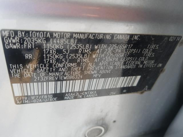 Photo 9 VIN: 2T3ZFREV1EW086324 - TOYOTA RAV4 LE 