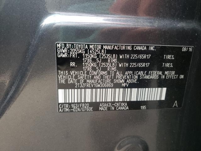 Photo 9 VIN: 2T3ZFREV1GW306869 - TOYOTA RAV4 LE 