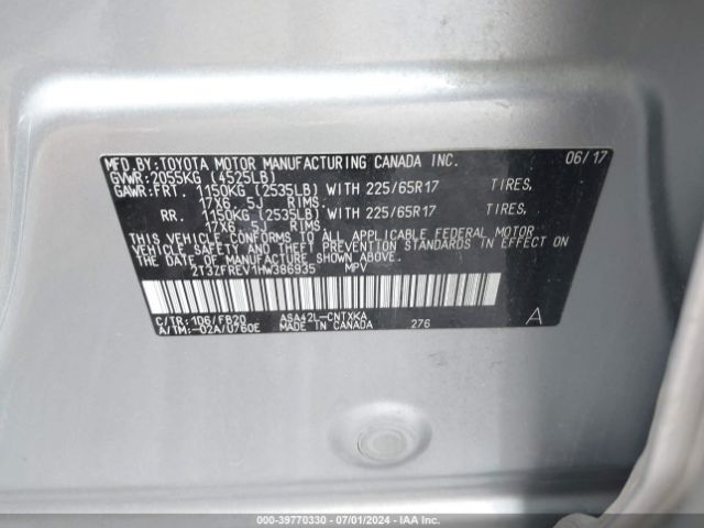 Photo 8 VIN: 2T3ZFREV1HW386935 - TOYOTA RAV4 