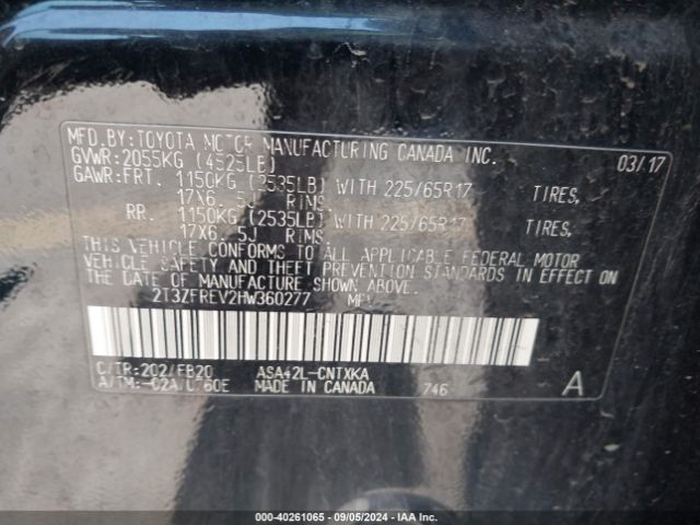 Photo 8 VIN: 2T3ZFREV2HW360277 - TOYOTA RAV4 