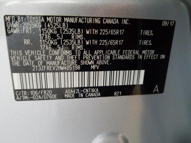 Photo 9 VIN: 2T3ZFREV2HW405198 - TOYOTA RAV4 LE 