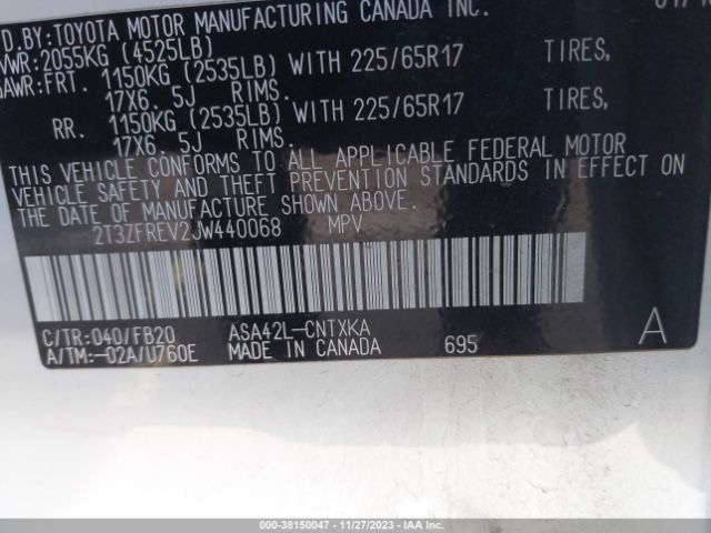 Photo 8 VIN: 2T3ZFREV2JW440068 - TOYOTA RAV4 