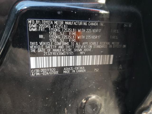 Photo 9 VIN: 2T3ZFREV3GW278105 - TOYOTA RAV4 LE 