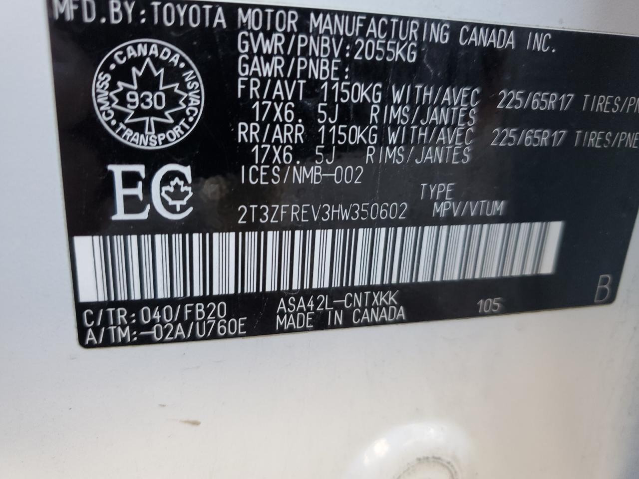 Photo 13 VIN: 2T3ZFREV3HW350602 - TOYOTA RAV 4 