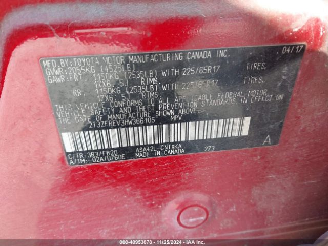 Photo 8 VIN: 2T3ZFREV3HW366105 - TOYOTA RAV4 