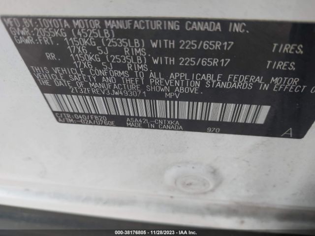 Photo 8 VIN: 2T3ZFREV3JW493071 - TOYOTA RAV4 