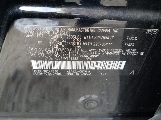 Photo 9 VIN: 2T3ZFREV4FW214282 - TOYOTA RAV4 LE 