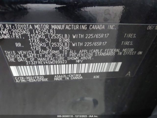 Photo 8 VIN: 2T3ZFREV4GW289923 - TOYOTA RAV4 