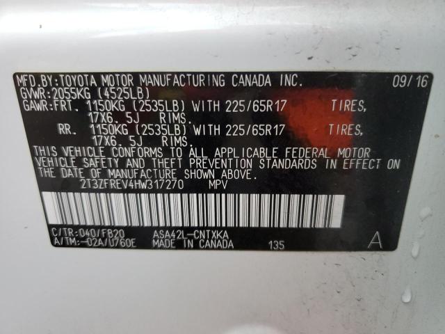 Photo 9 VIN: 2T3ZFREV4HW317270 - TOYOTA RAV4 LE 