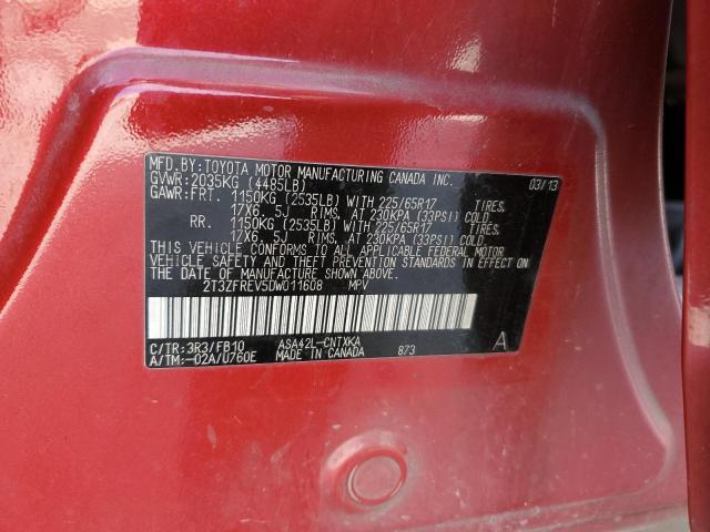 Photo 12 VIN: 2T3ZFREV5DW011608 - TOYOTA RAV4 LE 