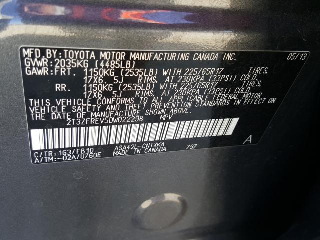 Photo 9 VIN: 2T3ZFREV5DW022298 - TOYOTA RAV4 LE 