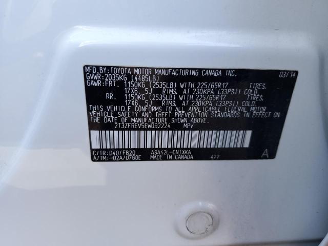 Photo 9 VIN: 2T3ZFREV5EW092224 - TOYOTA RAV4 LE 