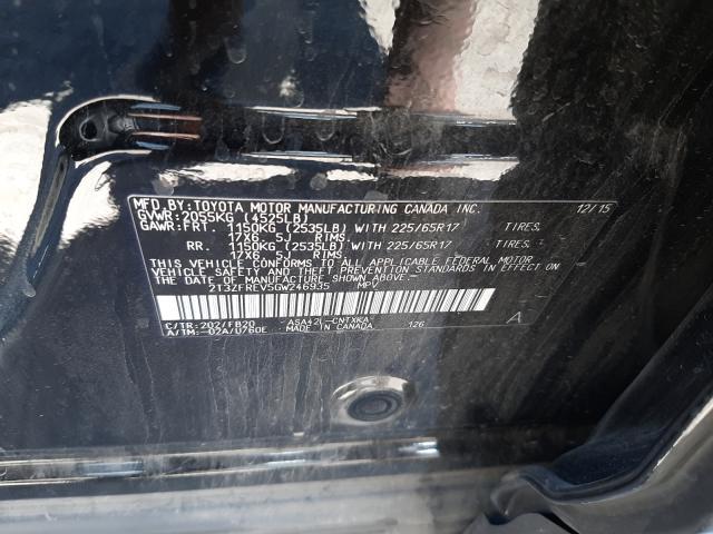 Photo 9 VIN: 2T3ZFREV5GW246935 - TOYOTA RAV4 LE 