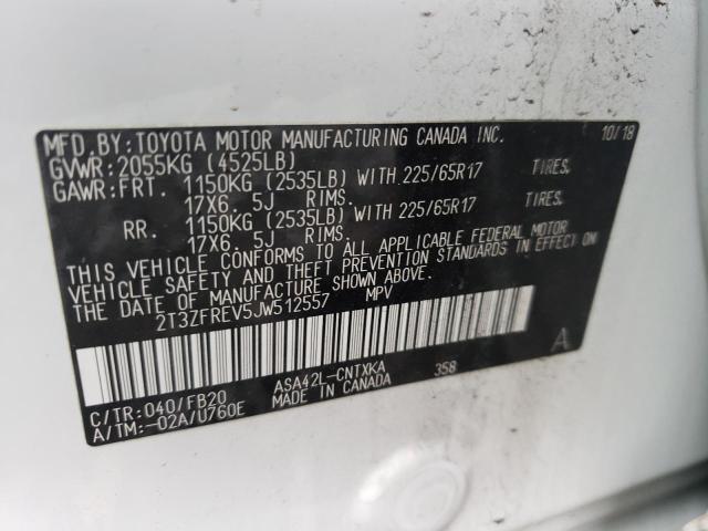 Photo 9 VIN: 2T3ZFREV5JW512557 - TOYOTA RAV4 LE 