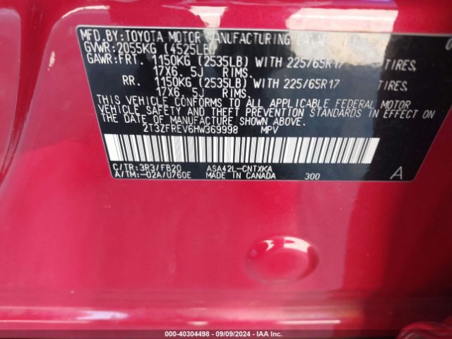 Photo 8 VIN: 2T3ZFREV6HW369998 - TOYOTA RAV4 